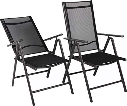 VCM Set Aluminium Gartenstuhl Alu Hochlehner Balkonstuhl Camping Klappstuhl 2X, Anthrazit