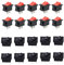 CESFONJER 20 Pcs Mini Wippschalter, ON/Off Kippschalter, 2 Pin AC 6A -10A,125V -250V für Auto Boot Haushaltsgeräte (Schwarz 10 P Rot 10 P)