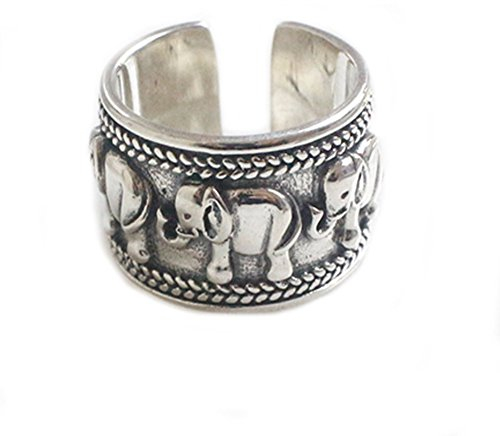Helen de Lete 925 Sterling Silber Jahrgang Elefant Offene Ring