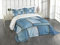 ABAKUHAUS Land Tagesdecke Set, Denim Patchwork-Muster, Set mit Kissenbezügen Maschienenwaschbar, für Doppelbetten 264 x 220 cm, Blass Azur Blau