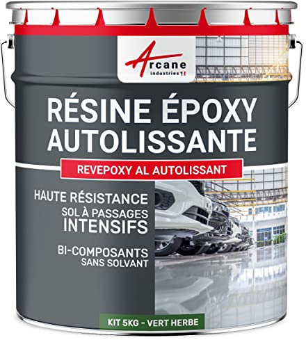 Resina Epoxi para Suelos, Autonivelante - REVEPOXY AL AUTONIVELANTE - 5 kg Verde Hierba - RAL 6010 - ARCANE INDUSTRIES