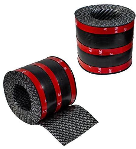 10cm x 3m Auto Carbon Schutzleiste Kantenschutz Einstiegsleiste 3D-Effekt Gummi