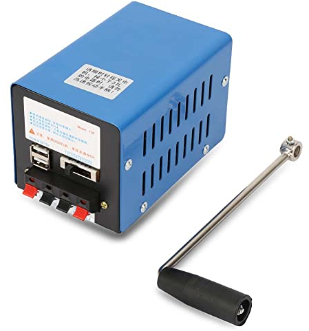 Handkurbel-Generator, 20W 3V-15V 2000 U/min Großer Leistung Notstromgenerator Tragbarer Kurbel Powerbank USB Stromgenerator für Notstrom, Feldeinsätzen, Notfallkommunikation