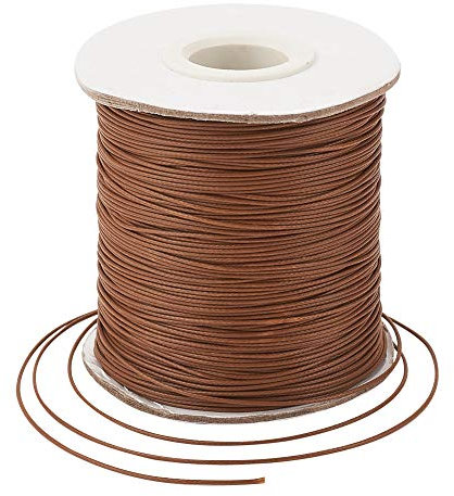 Craftdady 0,5mm Rouleaux de Cordon Ciré Bobine de Fil en Polyester ciré Rond pour Fabrication de Bijoux et de macramé, Bracelet et Collier, DIY Artisanat - 180Yards