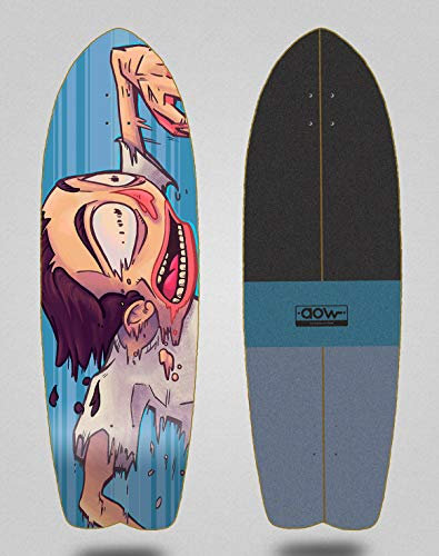 Aow Skateboard Surfboard Deck Fastskate Blue 29 Fish