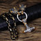 ZFSBRTL Herren Wolfskopf Mjolnir Halskette, Edelstahl Thors Hammer Amulett Anhänger Schmuck mit Großer Edelstahl Handgefertigte Byzantinische Wolfskönig Kette Gold Silber Schwarz,Gold,70cm