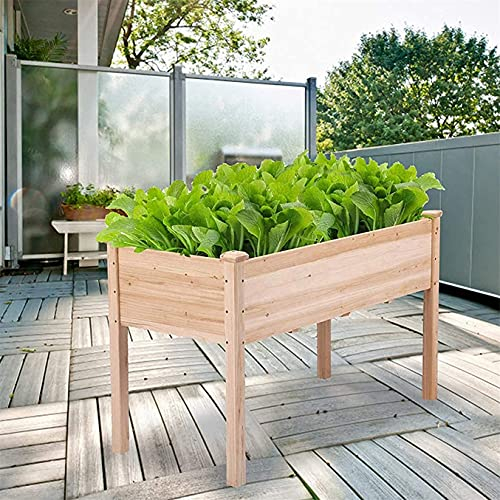 GCSQF Conteneur de Plantation de Légumes Jardinière Pot à Plante Lit décoratif en Bois, Kit de Table pour légumes, Herbes, Fleurs Légumes Patio intérieur extérieur Serre surélevée Lit de jar