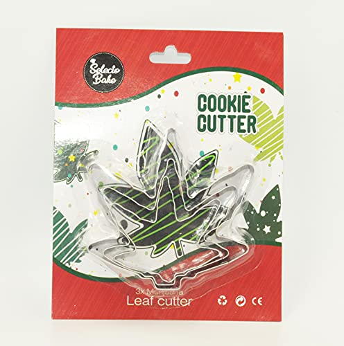 Selecto Bake Marihuana-Blatt Edelstahl Ausstechformen Set - 3-teilig