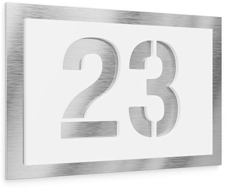 Graviers Design Plaque Numéro de Maison | Chiffres personnalisables | 160 x 110 mm Blanc | Acier inoxydable | Fabriqué en Allemagne