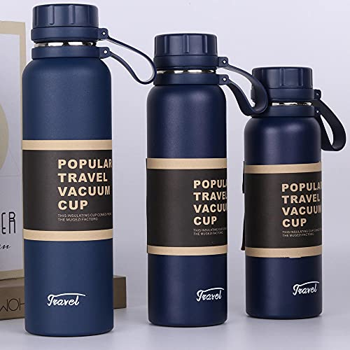 MLLM Vakuum-Isolierte Isolierflasche aus Edelstahl,Outdoor-Sport-Wasserkocher, Auto-Thermoskanne mit großem Fassungsvermögen-blau_850ml,BPA-frei Thermosflasche für Sport