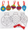 Baker Ross FE989 Weihnachtskugel Dekorationen aus Schrumpffolie - 10er Pack, Bastelset für Kinder zum Ausmalen und Aufhängen, Weihnachtsbastelset für Kinder