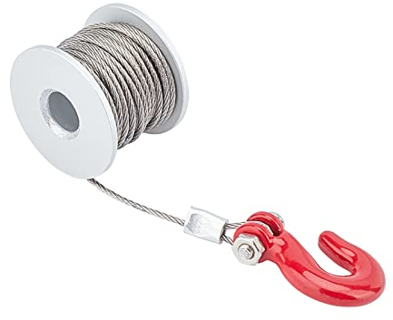 AHANDMAKER 25T Tambour de Roue de Treuil Servo de Boîtier de Direction, Corde de Remorquage en Métal 2M pour 1/10 Voitures sur Chenilles RC Traxxas TRX4 Axial SCX10 90046 D90 D110 Tamiya MST