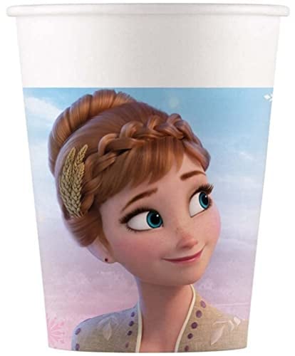 Procos 93839 Frozen 2 Wind Spirit - Vasos (200 ml, 8 unidades, mezcla FSC® Mix, vasos desechables, vasos de cartón, cumpleaños, fiesta temática