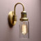 Yosoan Lighting Modern Vintage Industrial Sconce Wall Light Fitting with Long Clear Glass Lampshade, for Office Home Kitchen Living Room Bedroom Loft Bar (Antique Gold)