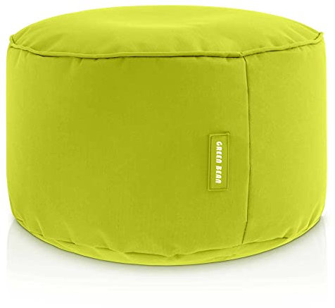 Green Bean Sitzsack-Hocker 25x45cm mit EPS-Perlen Füllung - Fußhocker Fußkissen Sitz-Pouf für Sitzsäcke - Bodenkissen für Kinder und Erwachsene - Fußablage Sitzkissen Sitzhocker Hellgrün