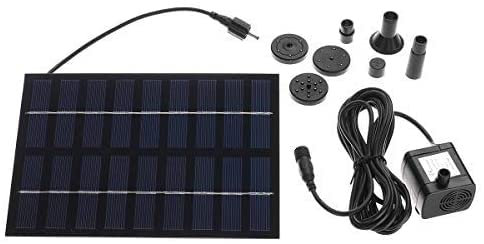 Riloer - Pompa per fontana solare, kit pompa da giardino per piscina, pannello alimentato da fontana solare 200 L/H 7 V, 1,2 W