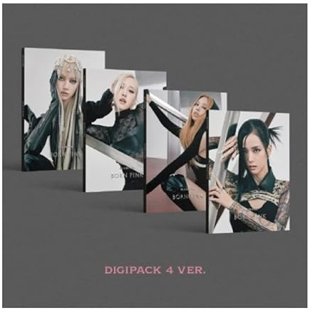 DREAMUS Born Pink 2nd Album Digipack Version CD + Booklet Selfie Fotokarte Akkordeon Liedtext Papier Tracking (Set (JISOO+JENNIE+ROSÉ+LISA))