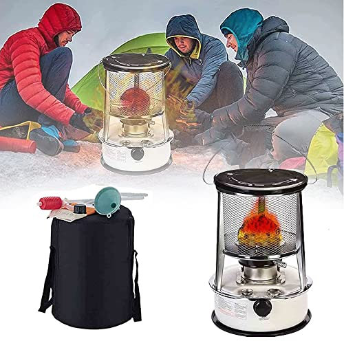 vikitim Chauffage Mobile À Pétrole Poêle À Pétrole, Poêle À Pétrole 4.6L/6L Efficace Poele A Petrole Camping avec Sac De Rangement Et Accessoires pour Chauffage Et Cuisson De Camping White