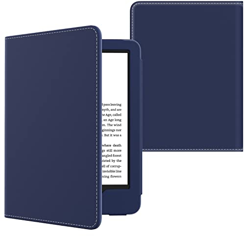 MoKo Hülle für 6 Kindle (11th Generation, 2022 Release)/ Kindle (10th Gen,2019)/Kindle (8th Gen,2016), Lightweight Ultra Slim Kunstleder Schutzhülle Smart Cover mit Auto Sleep/Wake, Dunkelblau