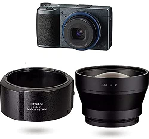 Ricoh GR IIIx Urban Edition, Metallic Gray Body With Lens Adapter GA-2 [Compatible models: RICOH GR IIIx] With Ricoh Teleconversion Lens GT-2