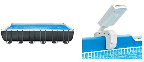 Intex kit Piscine Ultra XTR rectangulaire Tubulaire (l) 7,32 x (l) 3,66 x (h) 1,32m & Fontaine Piscine LED Multicolore