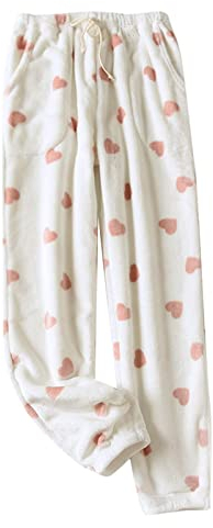 matching pyjamas couple, Schlafanzughosen für Damen, Pyjamahose Herren lang, Schlafanzughose Damen Lang Fleece Warm Gestreift Weich Schlafhose Frauen Plaid Relaxhose Weit Bein Kariert Karo Pyjama Hose