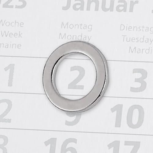 Truento Tagesschieber magnetisch (Magnetring/Ringmagnet/Datumsweiser) für Tischkalender Edelstahl gebürstet