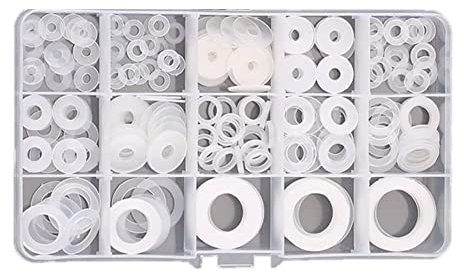 BOUACOUA 250 Pièces Nylon Rondelles Plates Entretoise Plastique Souples 15 Tailles de M3.5 M4 M5 M6 M8 M10 M12 M14 M16 M18 M20