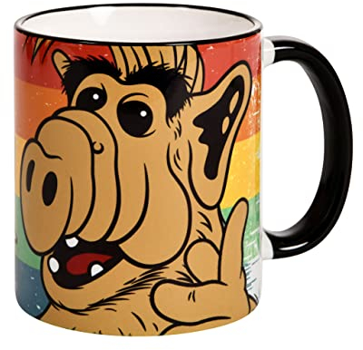 Elbenwald Alf Tasse Null Problemo! Motiv Kaffeetasse mit Griff Rundumdruck Spülmaschinenfest Keramik 320 ml