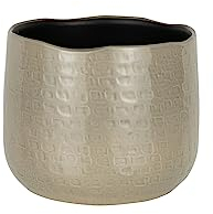 J-Line Cache Pot Motifs Ceramique Gris Clair Medium