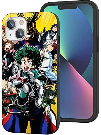 WANGQINHAI Kompatibel mit iPhone 13 Hülle, Anime Cool Manga TPU Fallschutz Stoßdämpfend Kratzfest Handyhülle Cover (Cartoon-Comic-My-Hero-Academia-1)