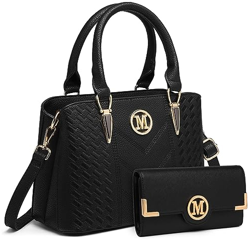 Miss Lulu Handtasche Damen, Handtasche Damen Mittelgroß, Shopper mit Geldbörse Set