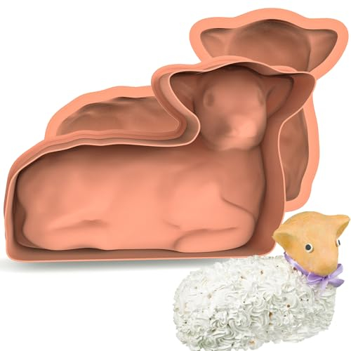 Kamehame Lamb Cake Mold, Silicone 3D Easter Lamb Cake Molds for Baking, Spring Lamb Mold