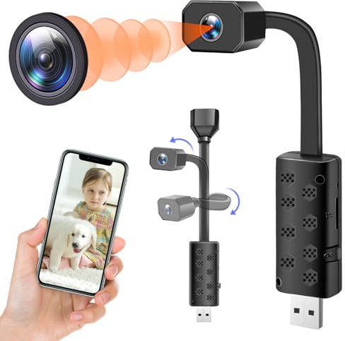SecuraLen Camara Espia Oculta, 4K UHD Mini Camara Espia WiFi, Plug and Play Camaras Espias Camufladas con Visión Nocturna & Advertencia de Detección de Movimiento