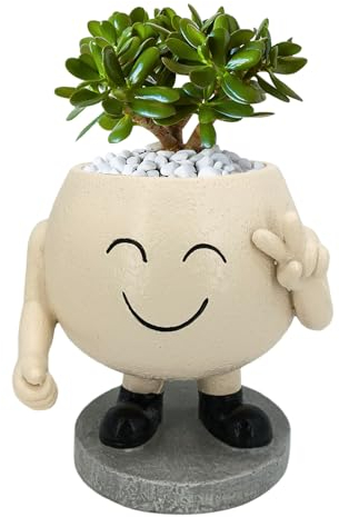 ZAGARO Niedlicher Blumentopf, stehende Pflanzgefäße | Multifunktionaler lächelnder Blumentopf-Übertopf - Topfpflanzenbehälter für den Innenbereich, kleine Pflanzgefäße für Flur, Eingangshalle, Garten