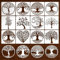 12 Pièces Pochoir en Arbre de Vie, Arbre Pochoirs, Pochoir Arbre de Vie pour Travaux Manuels, Petits Modèles de Dessin de Palmier, pour Bricolage, Scrapbooking, Décoration