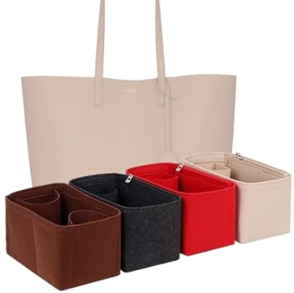 LinerLink Taschen-Organizer für YSL E/W Einkaufstasche (37 x 28 x 13 cm (L x H x T), handgefertigter Tascheneinsatz, 2 mm Filztascheneinsatz, Damen-Handtaschenformer (Schwarz, Stil B)