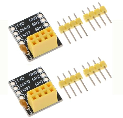 Adaptermodul, 2 Stück ESP-01 ESP-01S WiFi Serial Wireless Transceiver Modul, Breakout Breadboard Adapter
