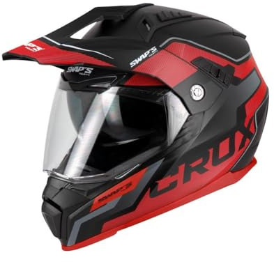 Casques Enduro Crux S789 Noir Rouge XL