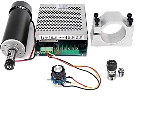 CNC-Spindelmotor-Kits 500W luftgekühlter Spindelmotor + 220/110 Stromversorgung + 52mm-Klemme for CNC Gravur für CNC-Fräser-Gravierfräsmaschine