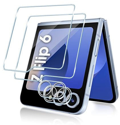 Locofun Verre Trempé Arrière pour Samsung Galaxy Z Flip 6 / Flip6 5G, 2 Pièces Protection écran Film avec 2 Pièces Caméra Arrière Protecteur, Dureté 9H Film en sans Bulles