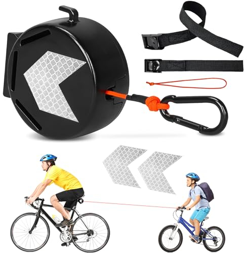 Fahrrad Abschleppseil Kinder, 2M Fahrrad Traktionsseil, Einziehbarer Abschleppseil, Traktionsseil Eltern Kind, Follow Me Fahrrad, Fahrradstange Zugseil Abschleppseil für Kinder MTB Bike