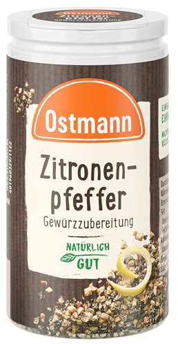 Ostmann Gewürze - Zitronenpfeffer Gewürzzubereitung | Für Salatdressings, Saucen und Fischgerichte | 40 g in der Streudose