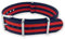 Natos.com - Bond Blau Rot NATO Uhrenarmband G10 Military Nylon Strap - 22 mm