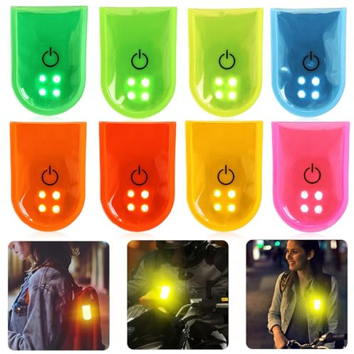 8 Stücke Reflective LED Clip Mit Magnet-Verschluss, LED Sicherheit Licht Warnung Für Hohe Sichtbarkeit, Clip-Licht LED Leuchtanhänger Schulranzen, LED Clip Für Kindersicherheit Rucksack, Sportbeutel
