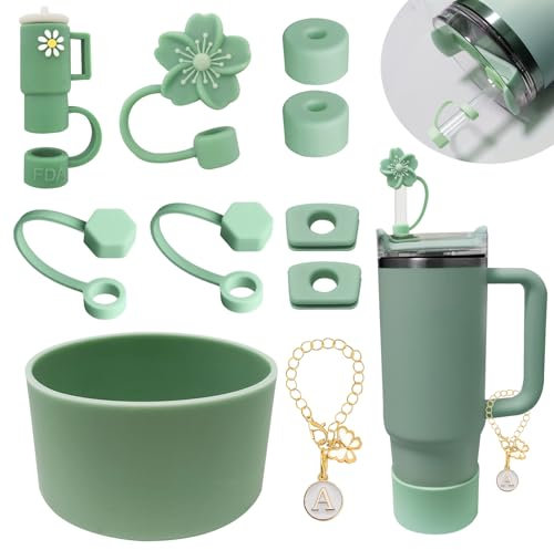 PHULWEL Lot de 10 Accessoires Stanley Cup, Ils s'appliquent aux Bouteilles Stanley Quencher Adventure 30 oz, 40 oz et IceFlow 20 oz et 30 oz (Ardoise).