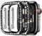 2 Stück Bling Hülle für Apple Watch Schutzhülle 40mm für Damen,Harte PC Diamant Glitzer vollständiger Schutz Displayschutz für iWatch Serie 10 9 8 7 6 5 4 SE,01-Schwarz/Schwarz