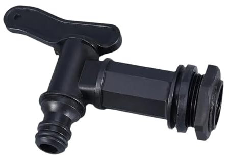 Accesorios para Barriles De Lluvia Replacement IBC Barrel Water Butt Tap Plastic Adaptor Tools Rain Plastic Bucket Home Brew Faucet Safe Beer Food Accesorios para Depósito(Black)
