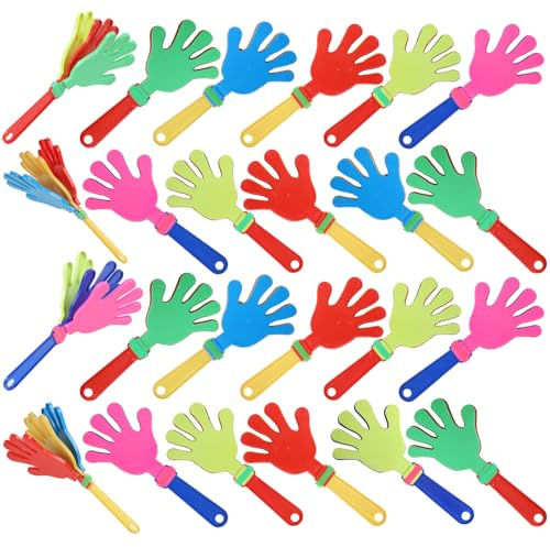 50 Pcs Hand Clappers Bulk, Plastic Clapper Noisemaker, Clapping Hands Noisemakers Party Favors Christmas Birthdays Game Prizes Classroom Rewards Football Sporting Events Cheers Supplies 7.5 Inch