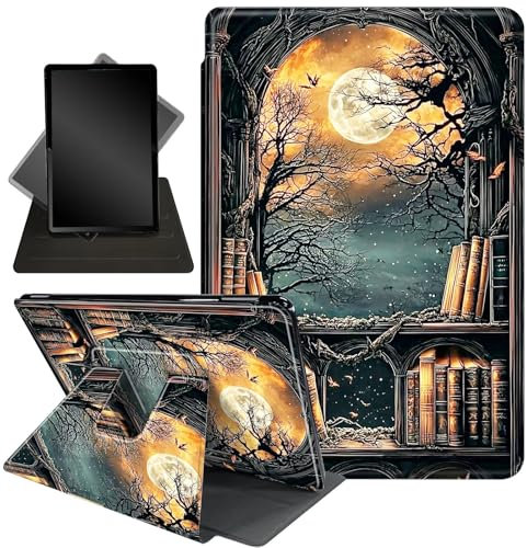 Case for All-New Fire HD 8 & 8 Plus Tablet (12th /10th Gen, 2022/2020),360 Degree Rotating Stand Smart Protective Cover Case,for Amazon Fire HD 8 inch Tablets (2022/2020),Books and Moon 0